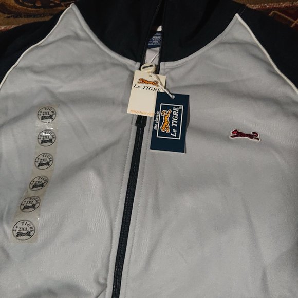 Le Tiger new grey and black Vintage 2XL jacket with stickers and tags - Picture 2 of 4